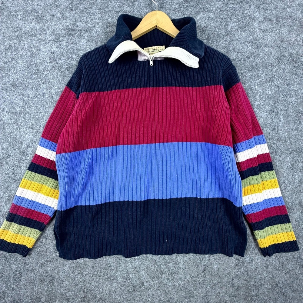 Vintage Telluride Clothing Co. Sweater Womens Medium Colorblock Quarter Zip